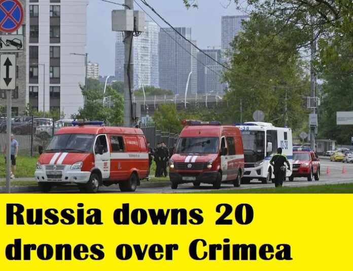 Russia downs 20 drones over Crimea