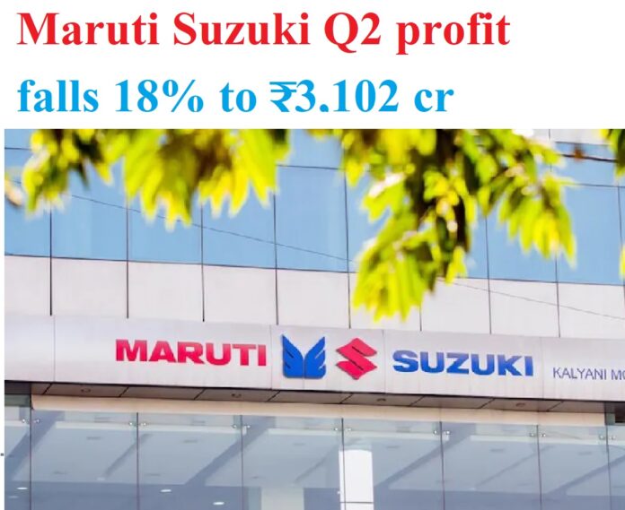 Maruti Suzuki Q2 profit falls 18% to ₹3,102 cr