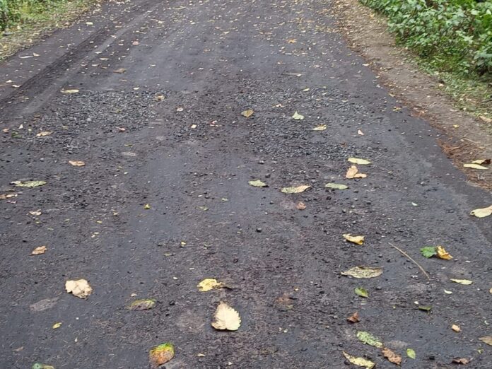 Sangrali road got uprooted in just two months